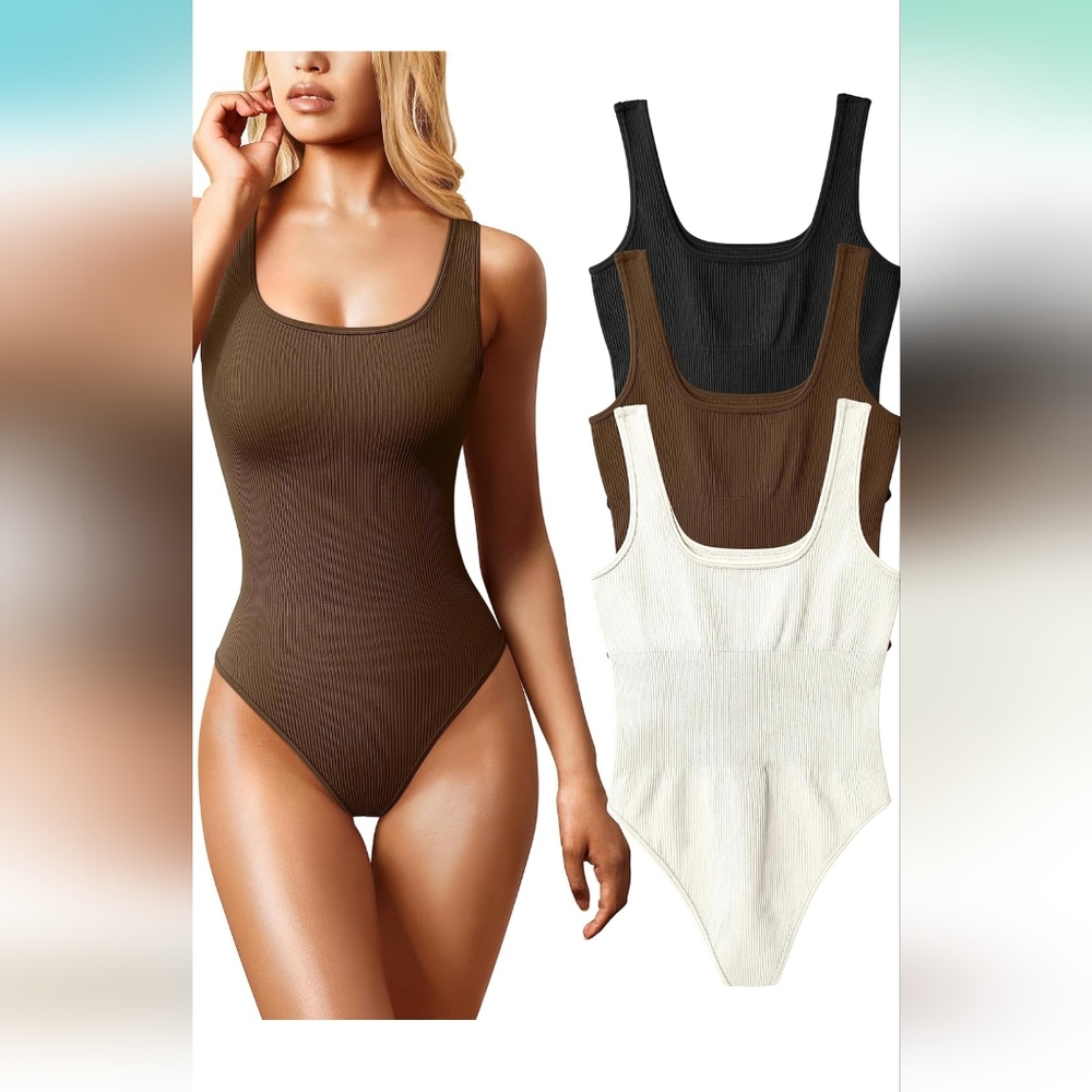 3 pack ribbed tank bodysuits